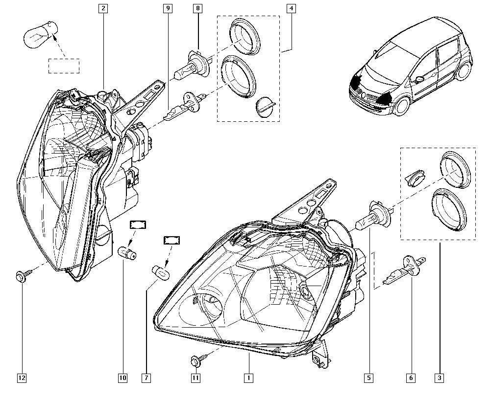 RENAULT 7701058175 - Основна фара autozip.com.ua