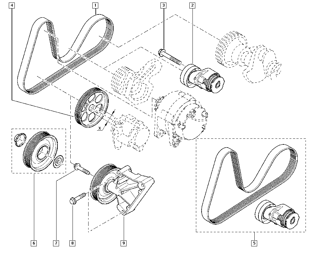 RENAULT 82 00 905 328 - Натягувач ременя, клинові зуб. autozip.com.ua