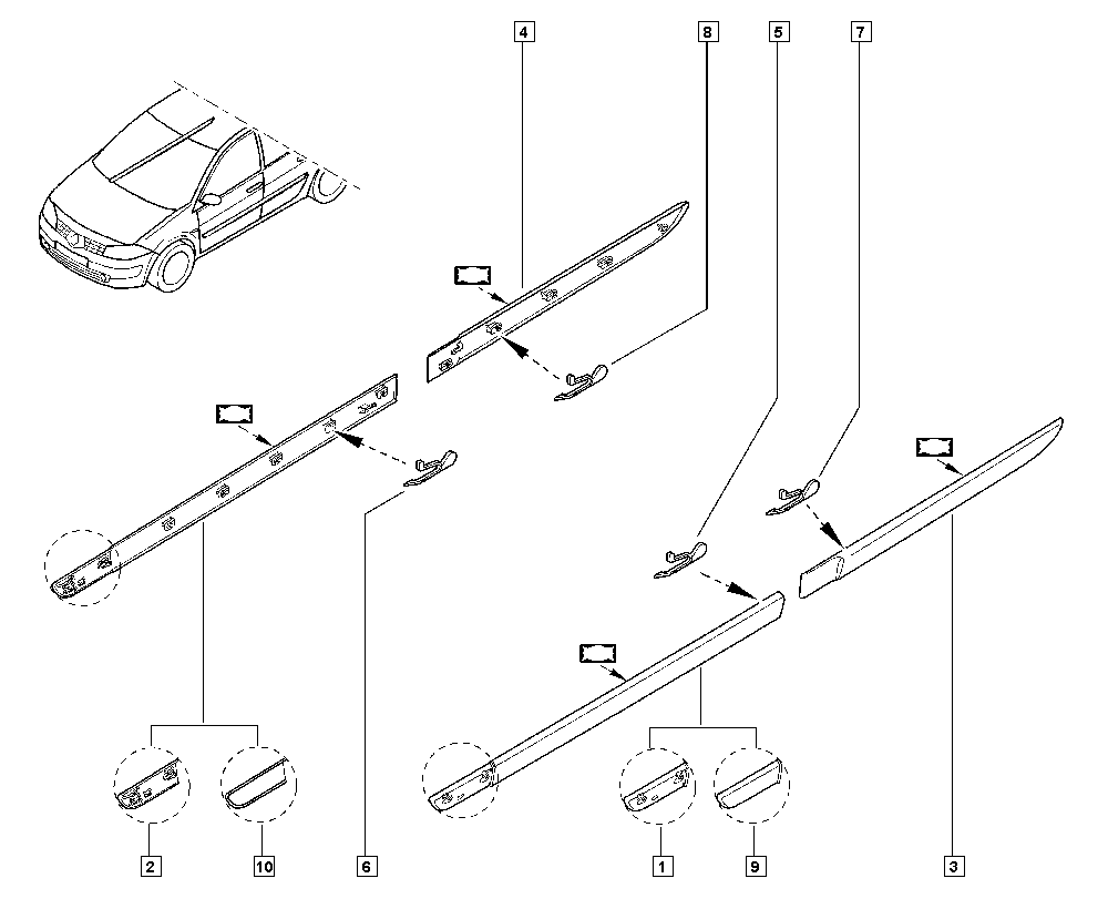 RENAULT 8200666724 - Зажим, молдинг / захисна накладка autozip.com.ua