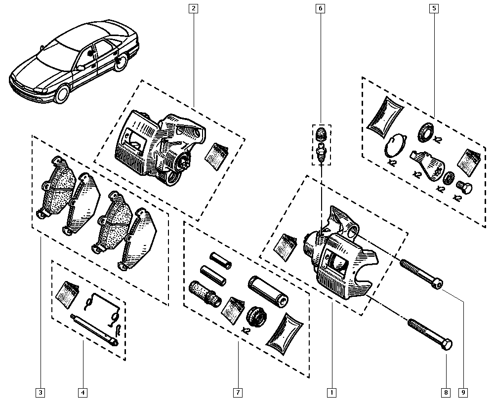 RENAULT 7701 203 727 - Ремкомплект, гальмівний супорт autozip.com.ua