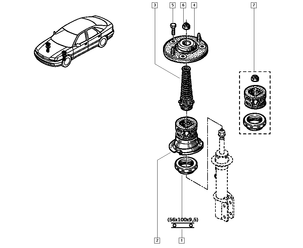 CITROËN 7700803635 - Опора стійки амортизатора, подушка autozip.com.ua