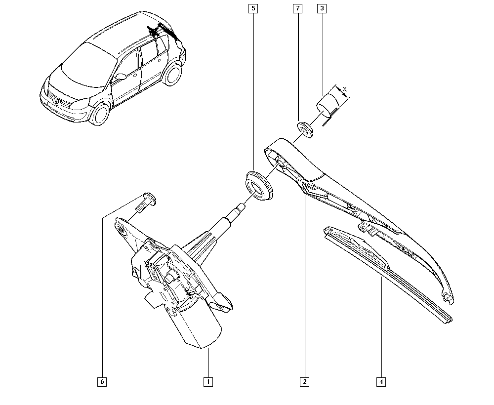 RENAULT 7701 056 802 - Важіль склоочисника, система очищення вікон autozip.com.ua