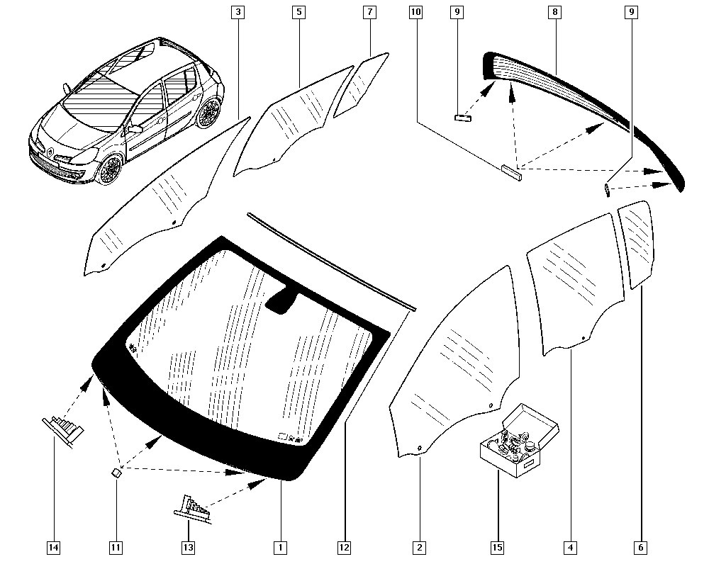 RENAULT 8200 427 720 - Бокове вікно autozip.com.ua