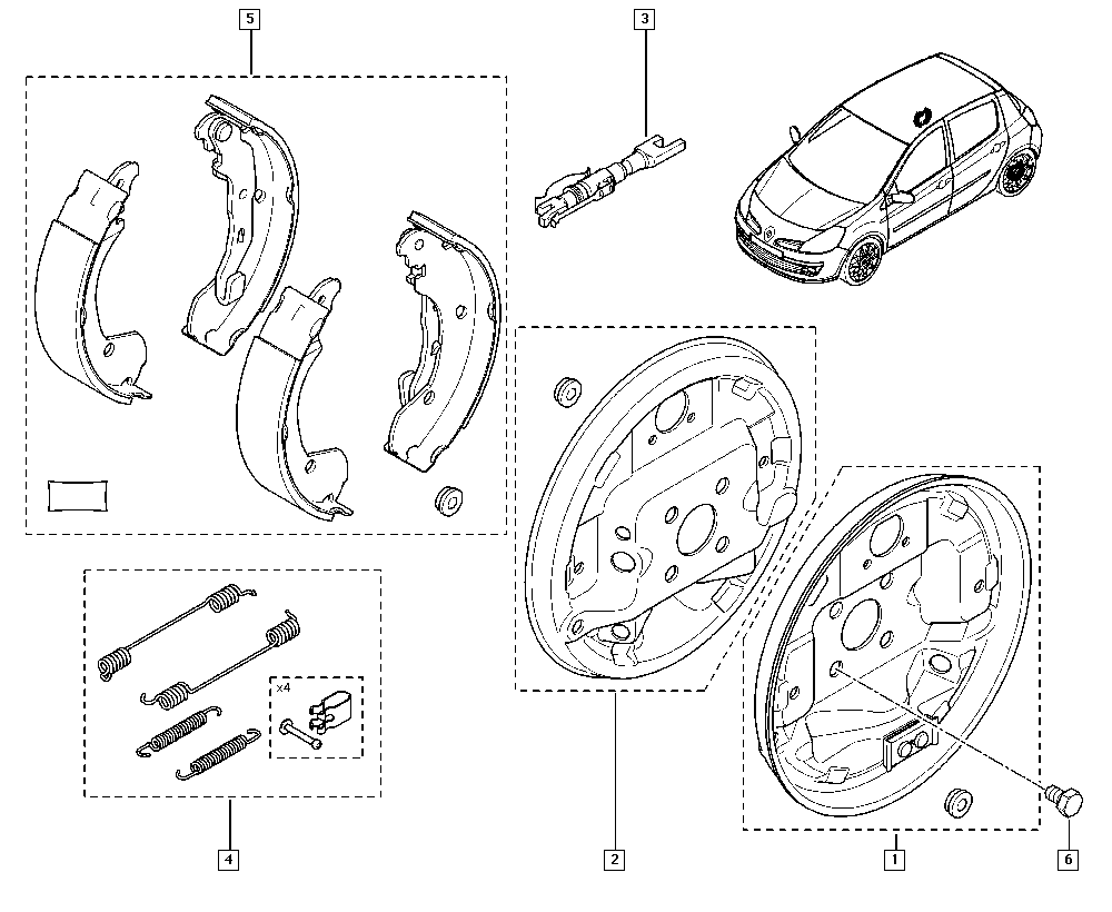 RENAULT 7701208357 - Комплект гальм, барабанний механізм autozip.com.ua