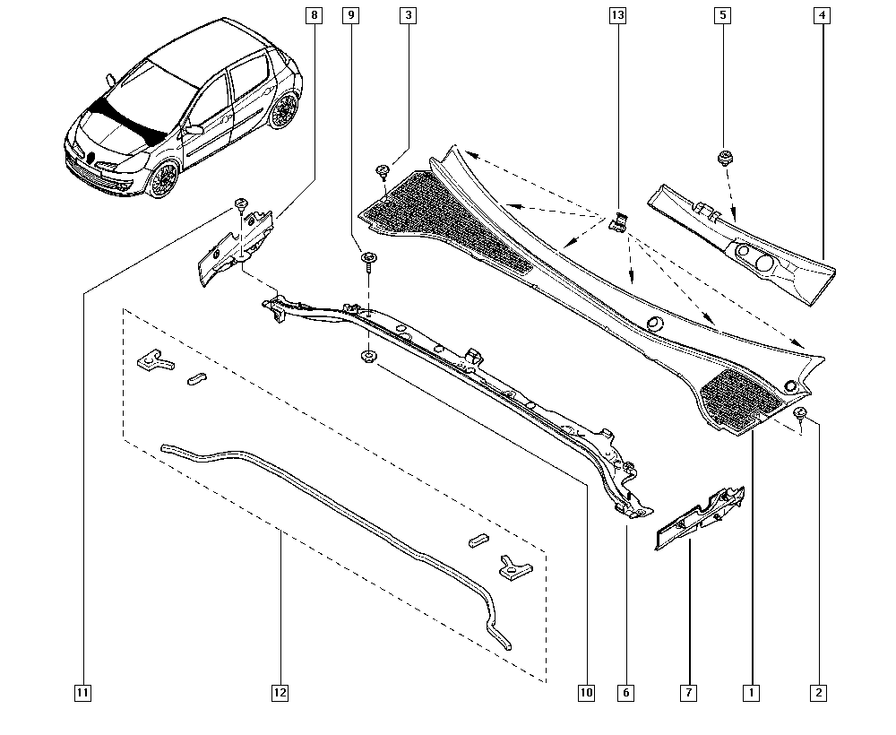 RENAULT 7701070605 - Зажим, молдинг / захисна накладка autozip.com.ua