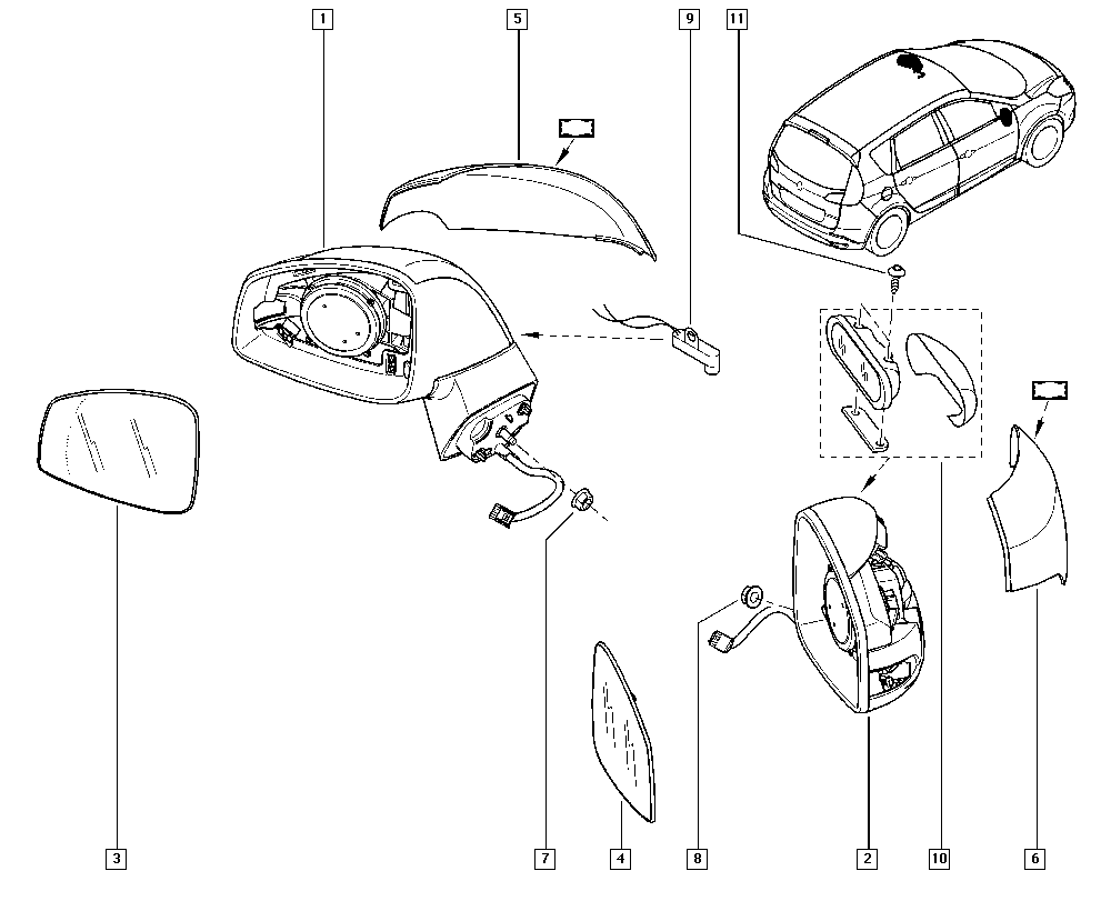 RENAULT 963024894R - Зовнішнє дзеркало autozip.com.ua