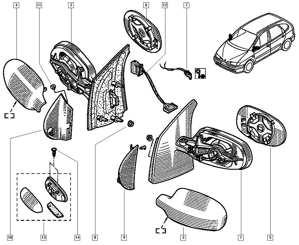 RENAULT 7700431542 - Зовнішнє дзеркало autozip.com.ua