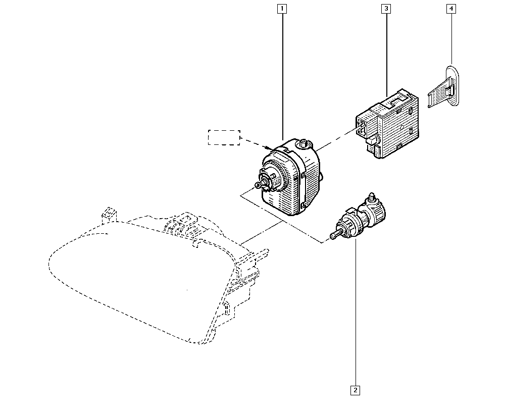 NISSAN 7700840141 - Регулювальний елемент, регулювання кута нахилу фар autozip.com.ua