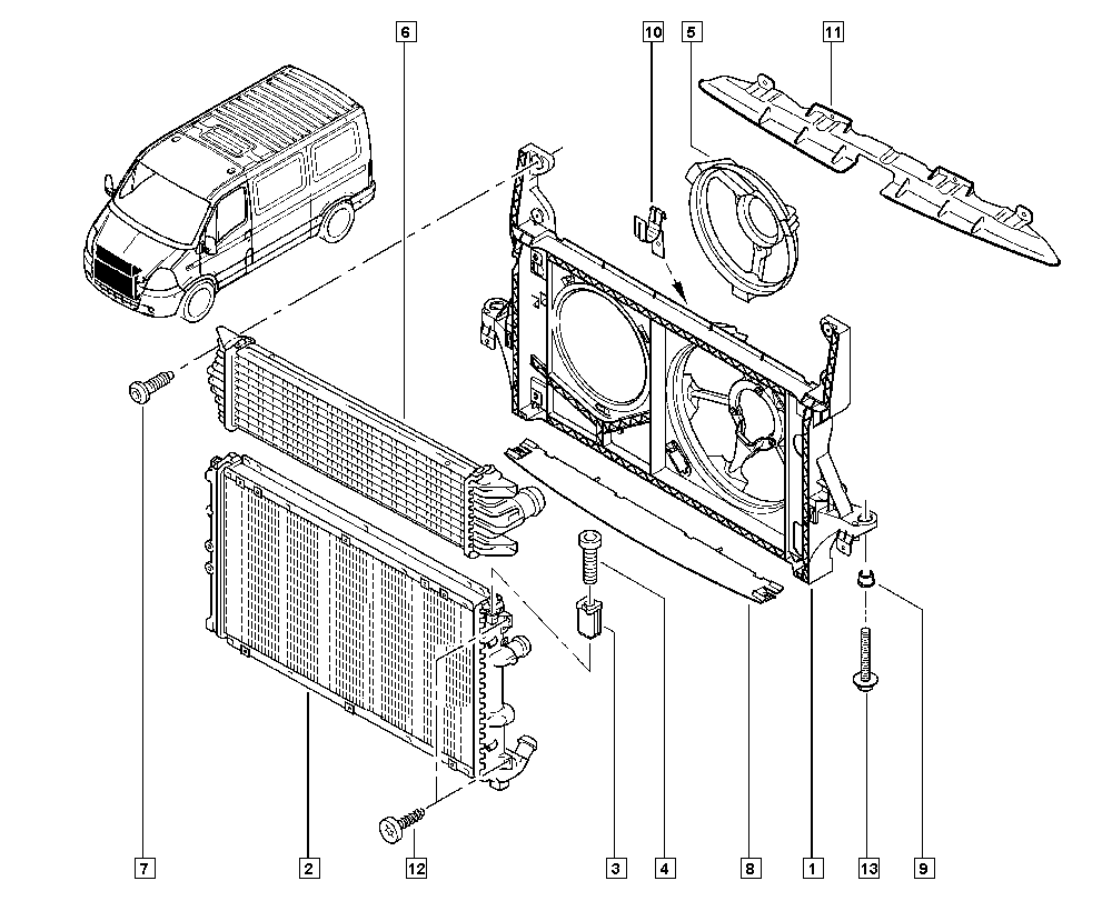 NISSAN 7701057119 - Радіатор, охолодження двигуна autozip.com.ua