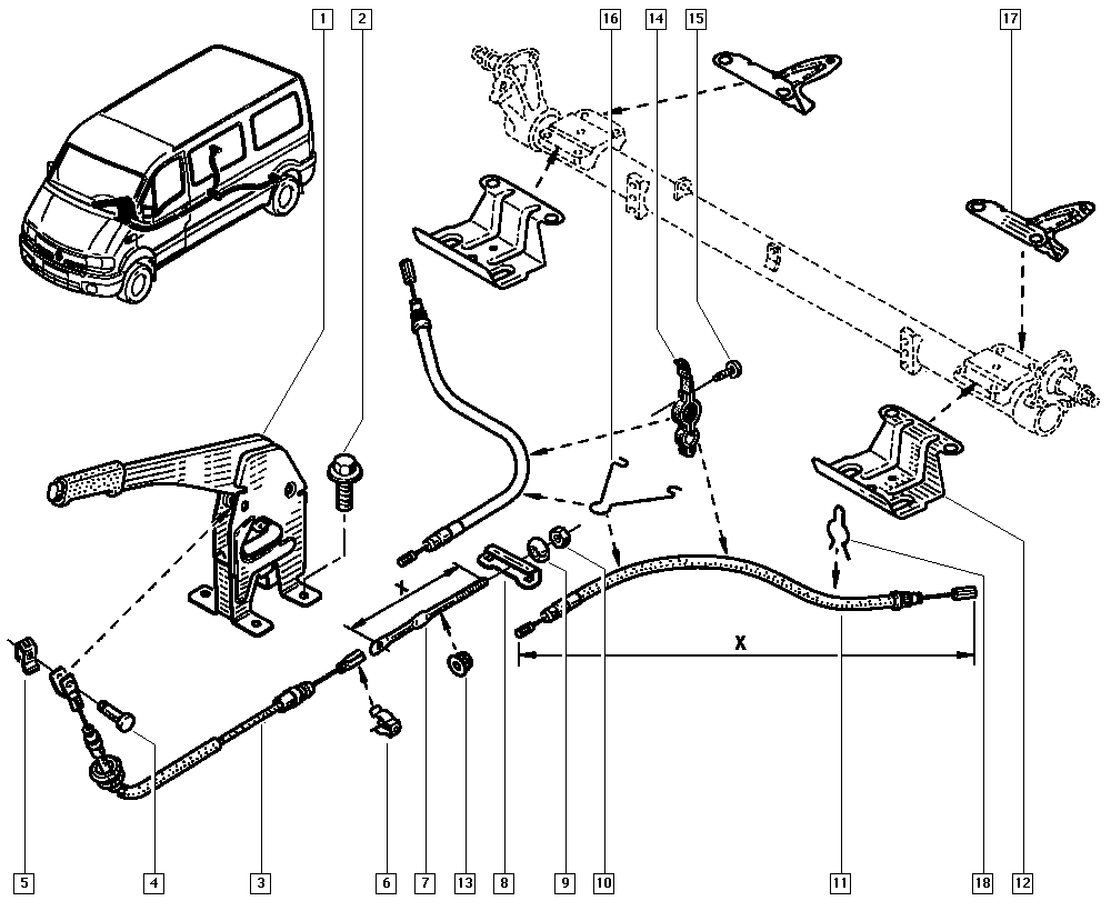 DACIA 8200 694 124 - BRAKE CABLE autozip.com.ua