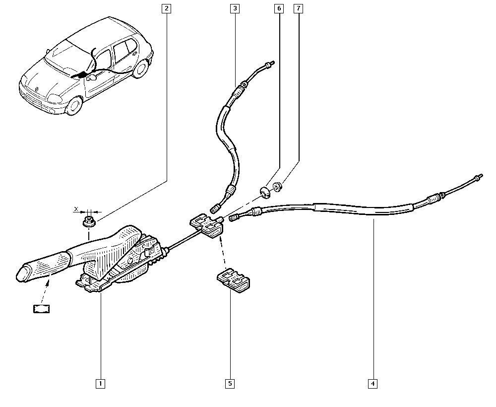 RENAULT 7700426005 - Трос, гальмівна система autozip.com.ua