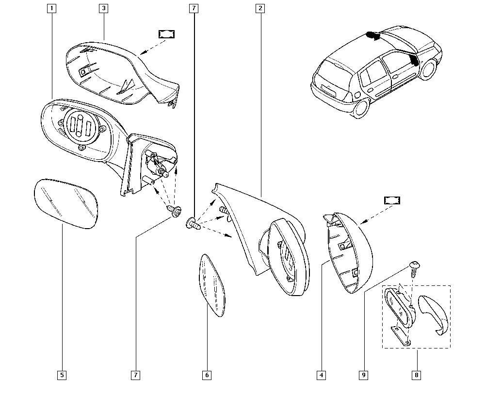 RENAULT 8200634550 - Зовнішнє дзеркало autozip.com.ua