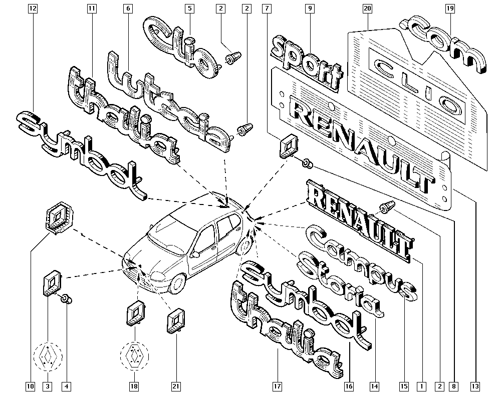 RENAULT 7701474477 - Емблема радіатора autozip.com.ua