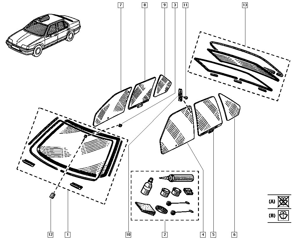 RENAULT 7700780539 - Бокове вікно двері autozip.com.ua