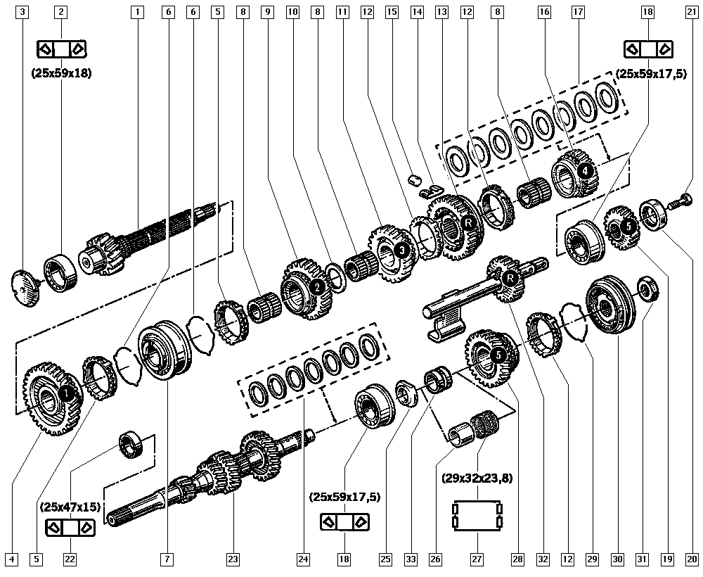 RENAULT 8200115697 - Ремонтний комплект, ступінчаста коробка передач autozip.com.ua