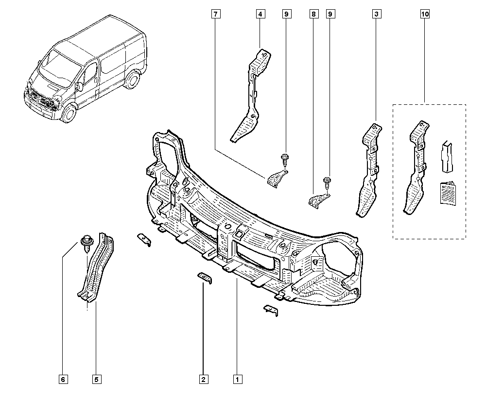 Opel 82 00 521 859 - Облицювання передка autozip.com.ua