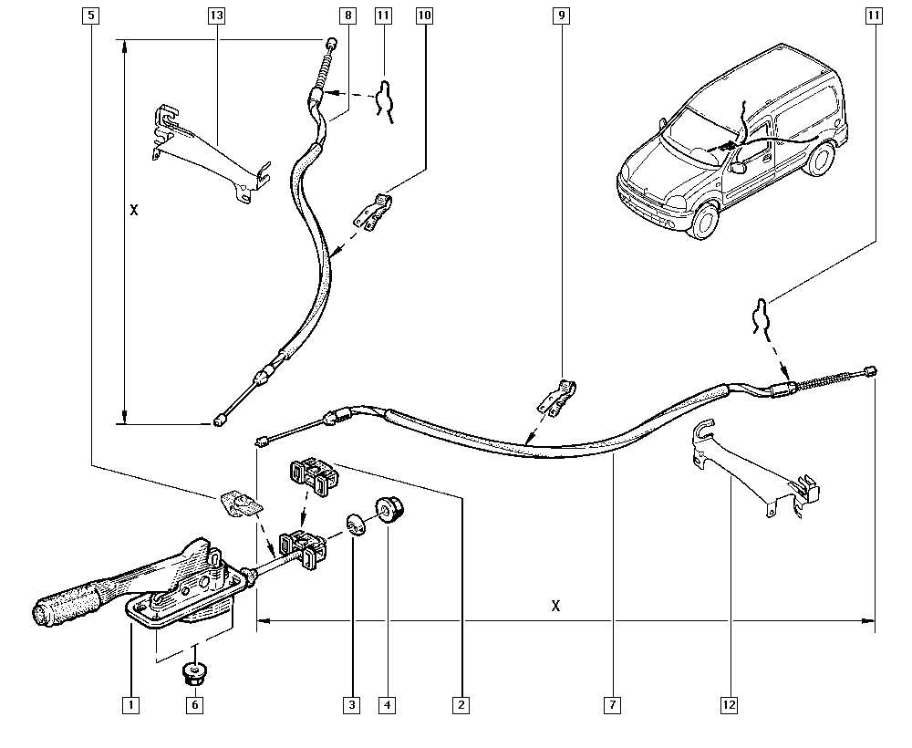 RENAULT 82 00 694 053 - Трос, гальмівна система autozip.com.ua