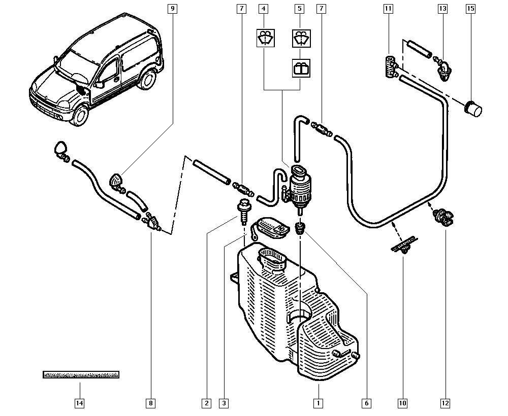 RENAULT 8200213041 - Водяний насос, система очищення вікон autozip.com.ua