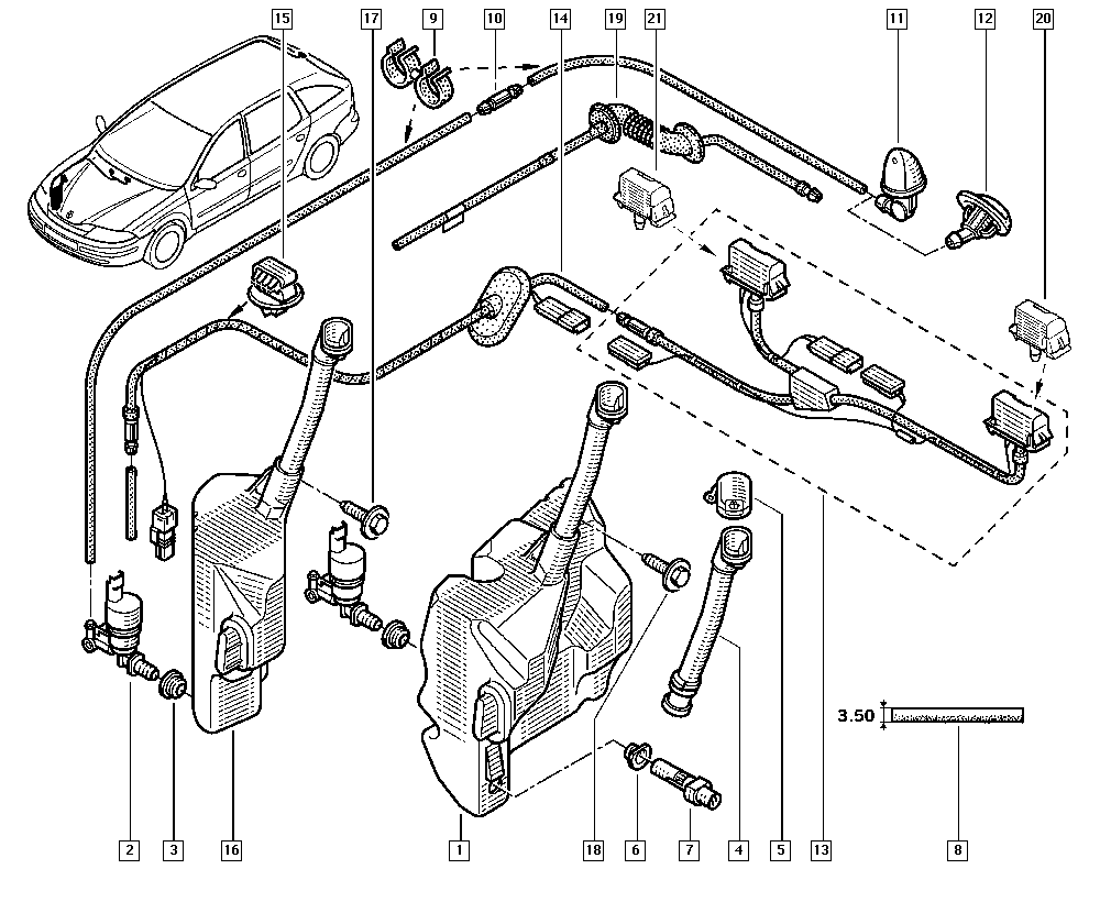 NISSAN 8200194414 - Водяний насос, система очищення вікон autozip.com.ua