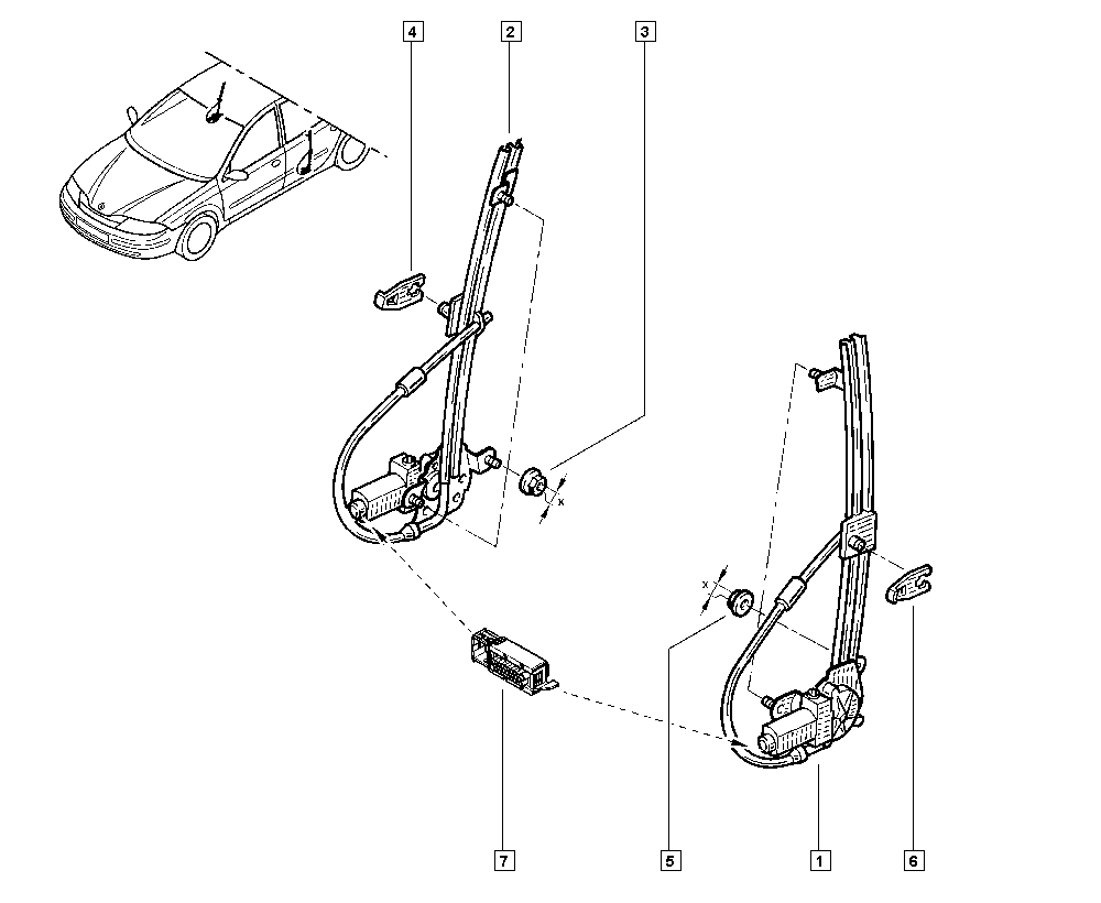 RENAULT 82 00 485 201 - Підйомний пристрій для вікон autozip.com.ua