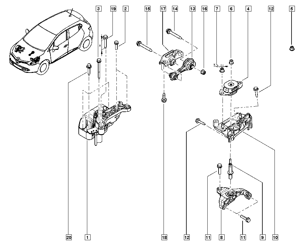 DACIA 112202847R - Підвіска, ступінчаста коробка передач autozip.com.ua