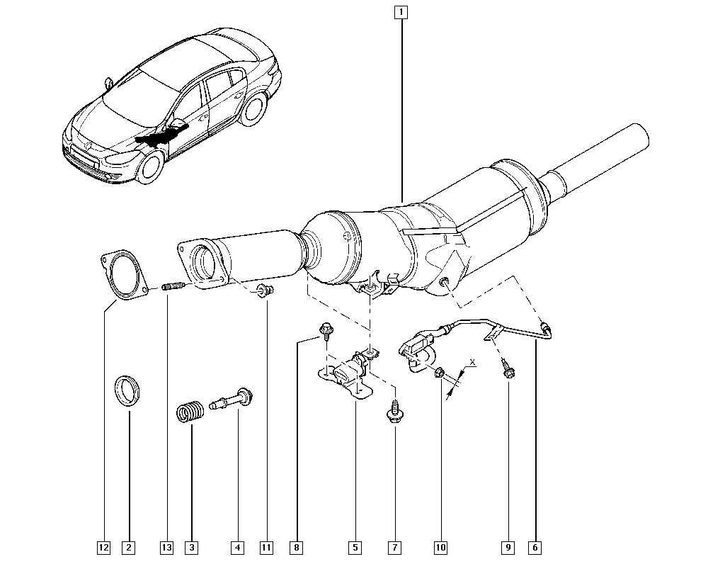 DACIA (20.01.051.15R) - Монтажний комплект, труба вихлопного газу autozip.com.ua