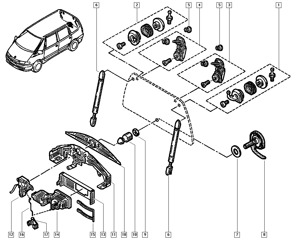 RENAULT 6025306563 - Газова пружина, заднє скло autozip.com.ua