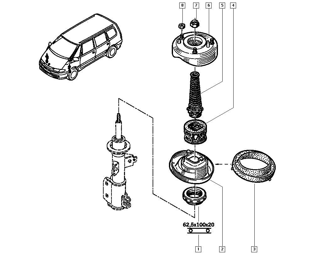 RENAULT TRUCKS 6025305979 - Опора стійки амортизатора, подушка autozip.com.ua