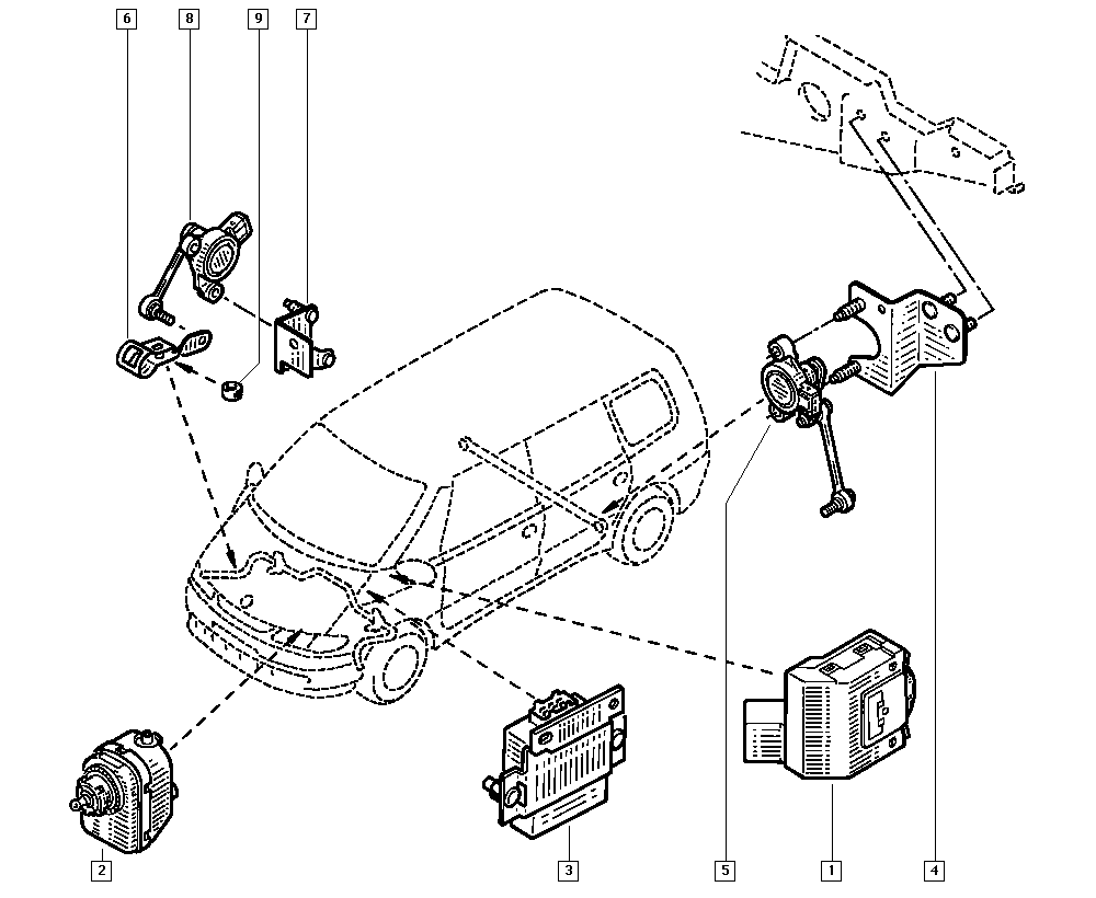 RENAULT 7700416939 - Регулювальний елемент, регулювання кута нахилу фар autozip.com.ua