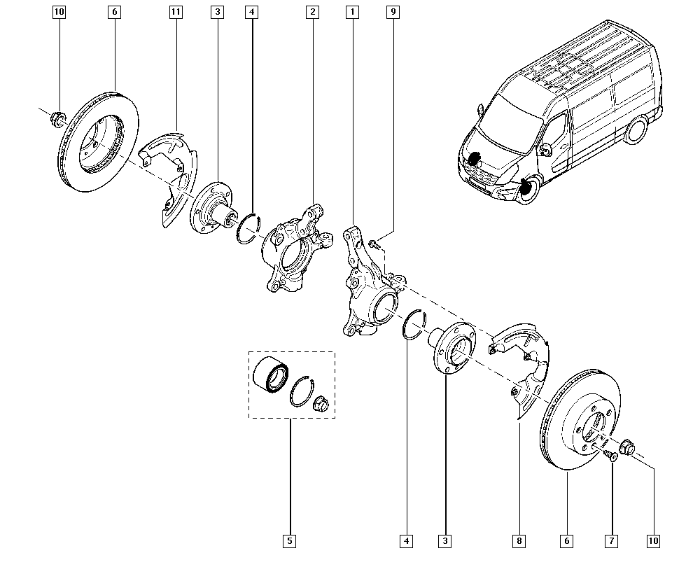 RENAULT 40 21 037 08R - Подшипник ступицы перед. мост Пр-во RENAULT autozip.com.ua