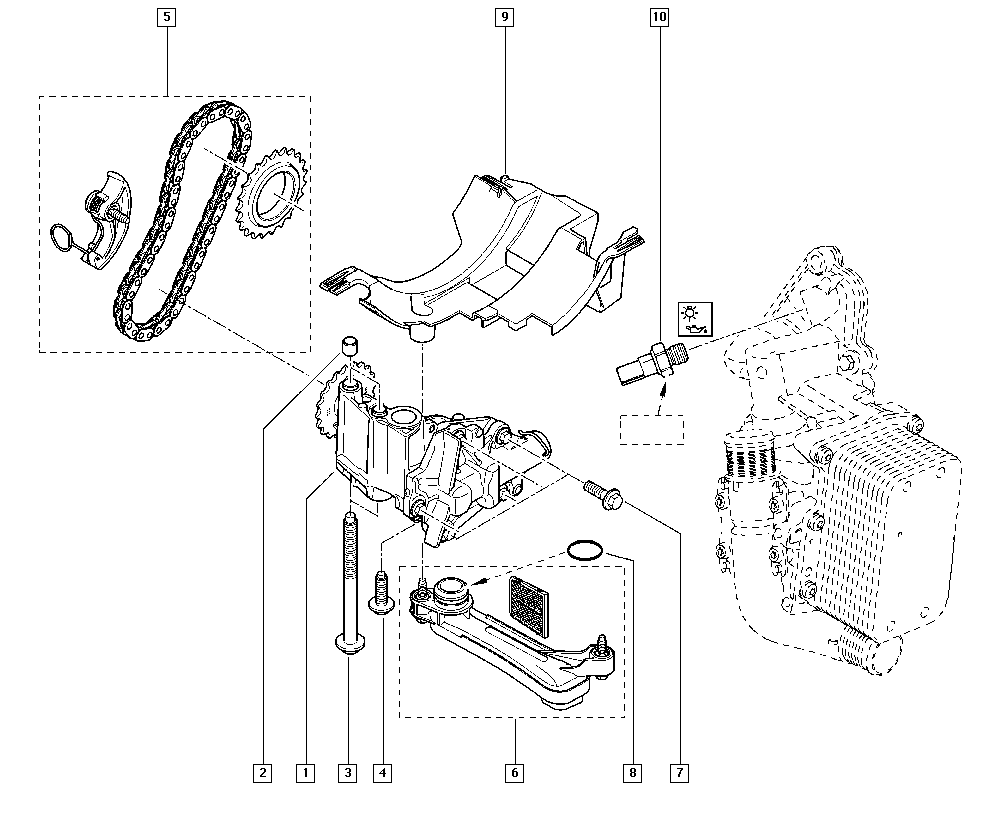 RENAULT 15 0A 067 27R - Цепь маслянного насоса Пр-во RENAULT autozip.com.ua