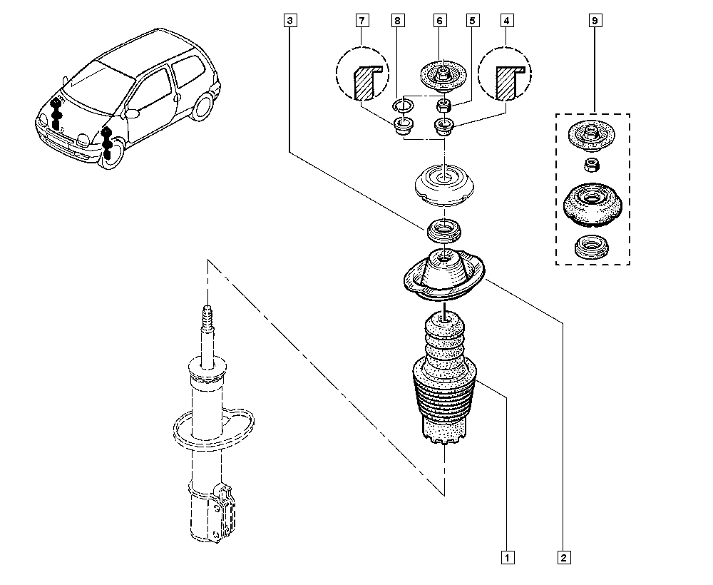 RENAULT 7700819237 - Пилозахисний комплект, амортизатор autozip.com.ua