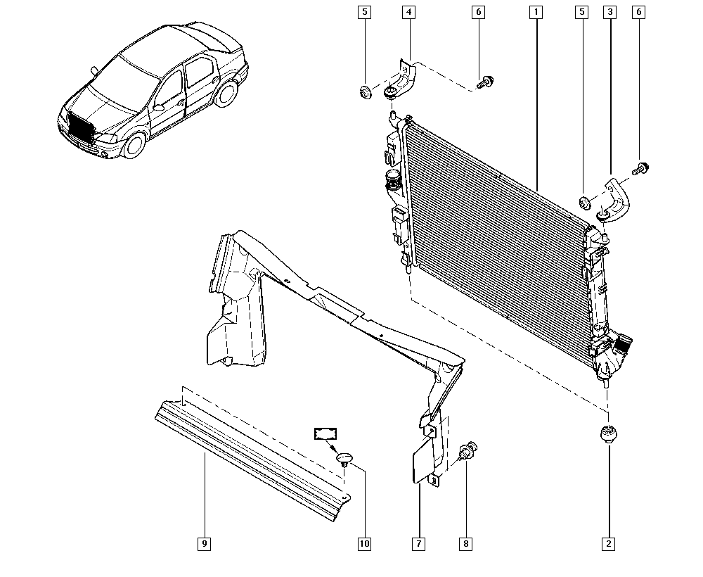 RENAULT 82 00 735 039 - Радіатор, охолодження двигуна autozip.com.ua