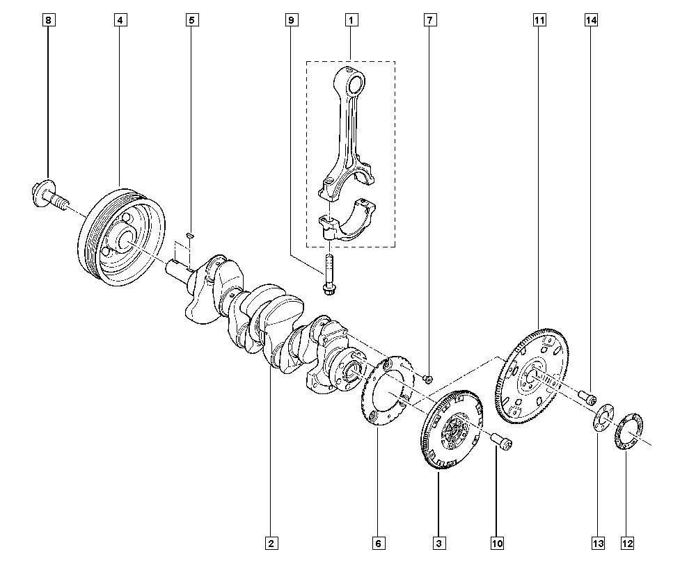 NISSAN 12303-3TA0C - Ремінний шків, колінчастий вал autozip.com.ua