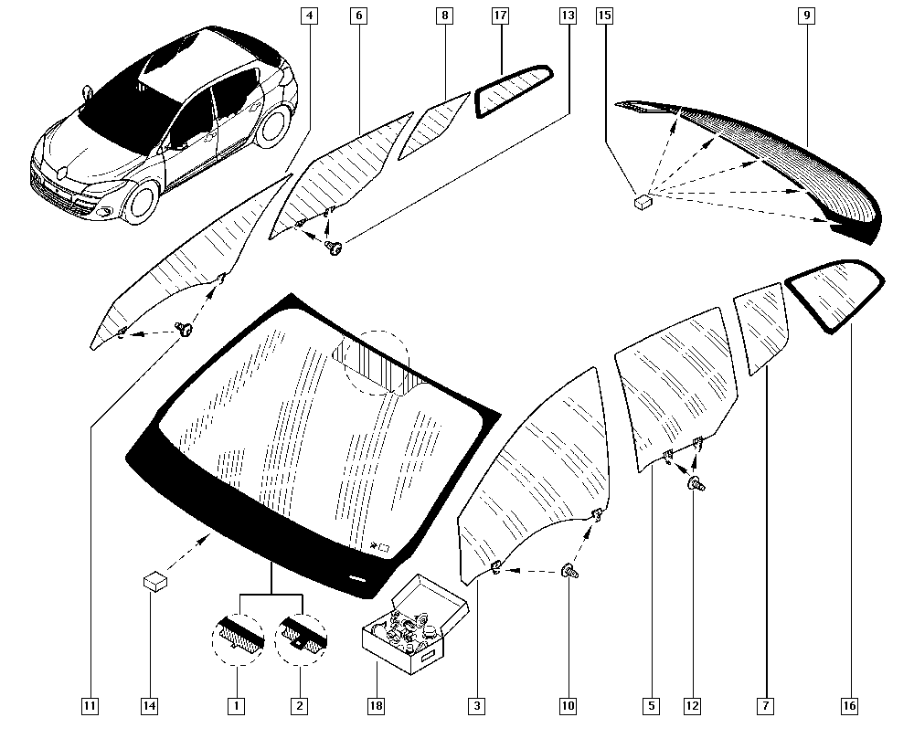 RENAULT 727129203R - Вітрове скло autozip.com.ua