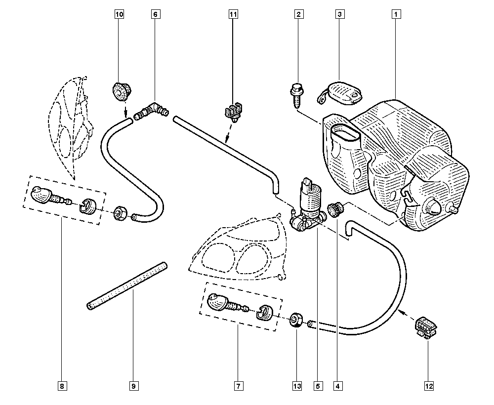 RENAULT 77 00 430 078 - Водяний насос, система очищення вікон autozip.com.ua