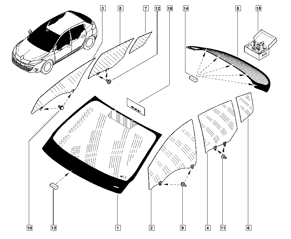 RENAULT 727125442R - Вітрове скло autozip.com.ua