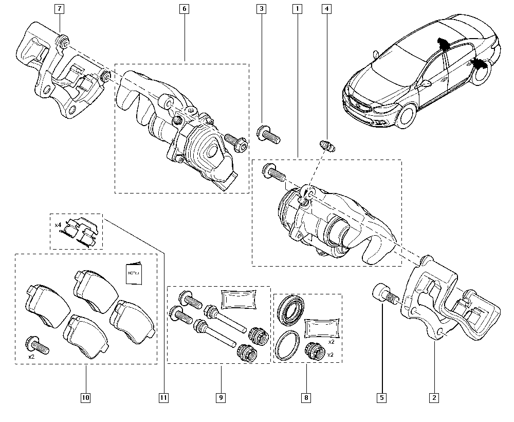 RENAULT 44 08 302 07R - Комплектуючі, колодки дискового гальма autozip.com.ua