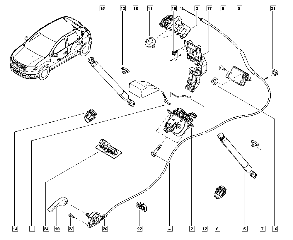 DACIA 904 527 457R - Газова пружина, кришка багажник autozip.com.ua