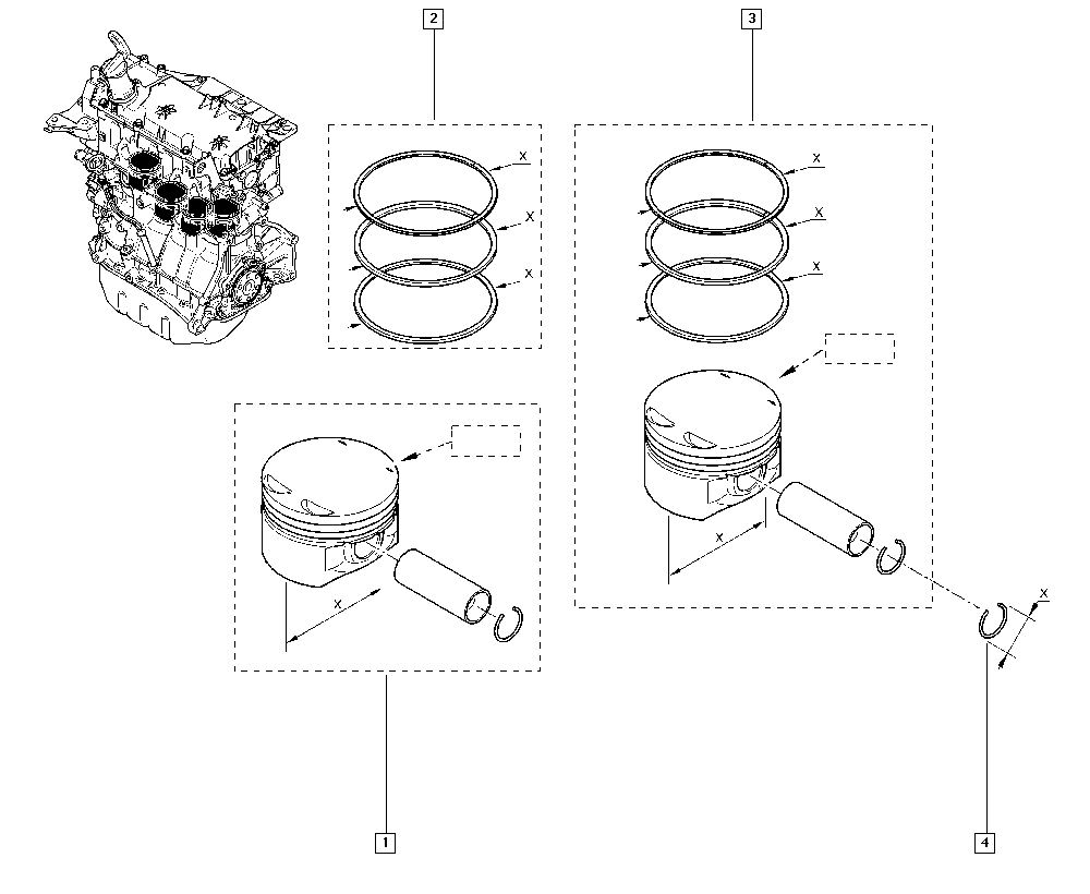 RENAULT 7701472045 - Комплект поршневих кілець autozip.com.ua