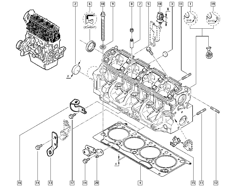 Opel 7701478573 - Головка циліндра autozip.com.ua