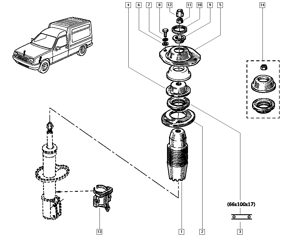 RENAULT 77 01 470 087 - Опора стійки амортизатора, подушка autozip.com.ua