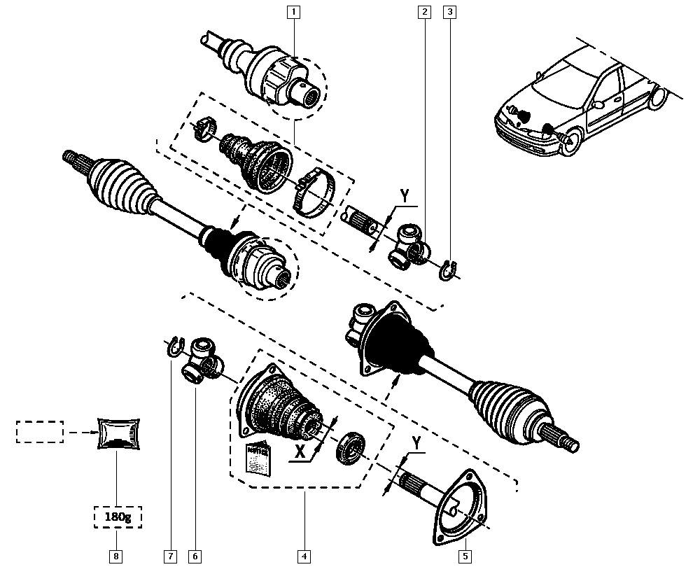 RENAULT 7701056850 - Муфта з шипами, приводний вал autozip.com.ua