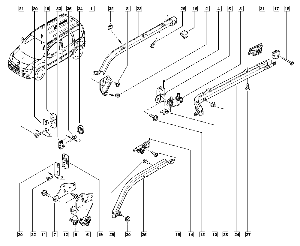 RENAULT 8200497645 - Напрямна ролика, зсувні двері autozip.com.ua