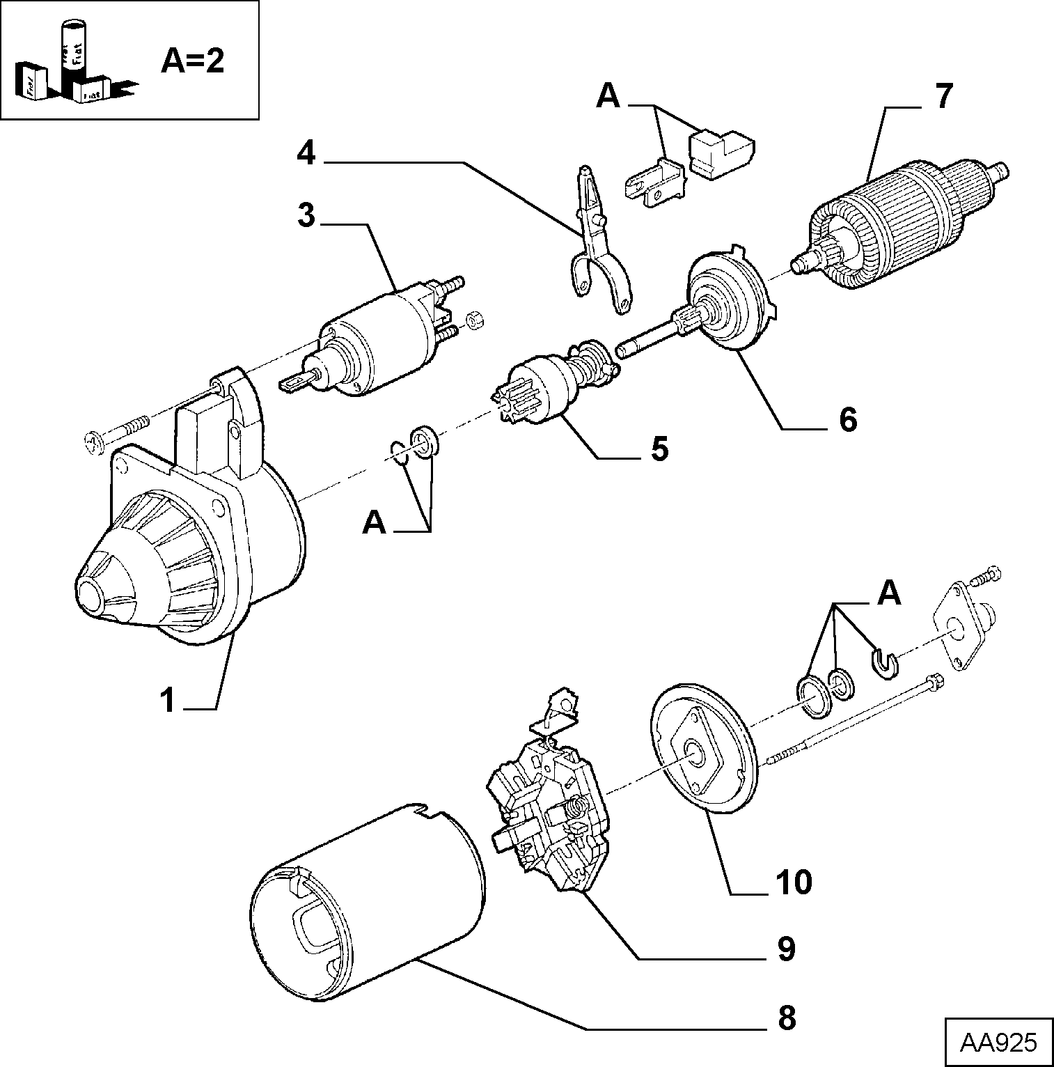 FIAT 9949610 - Підшипник з боку приводу, стартер autozip.com.ua