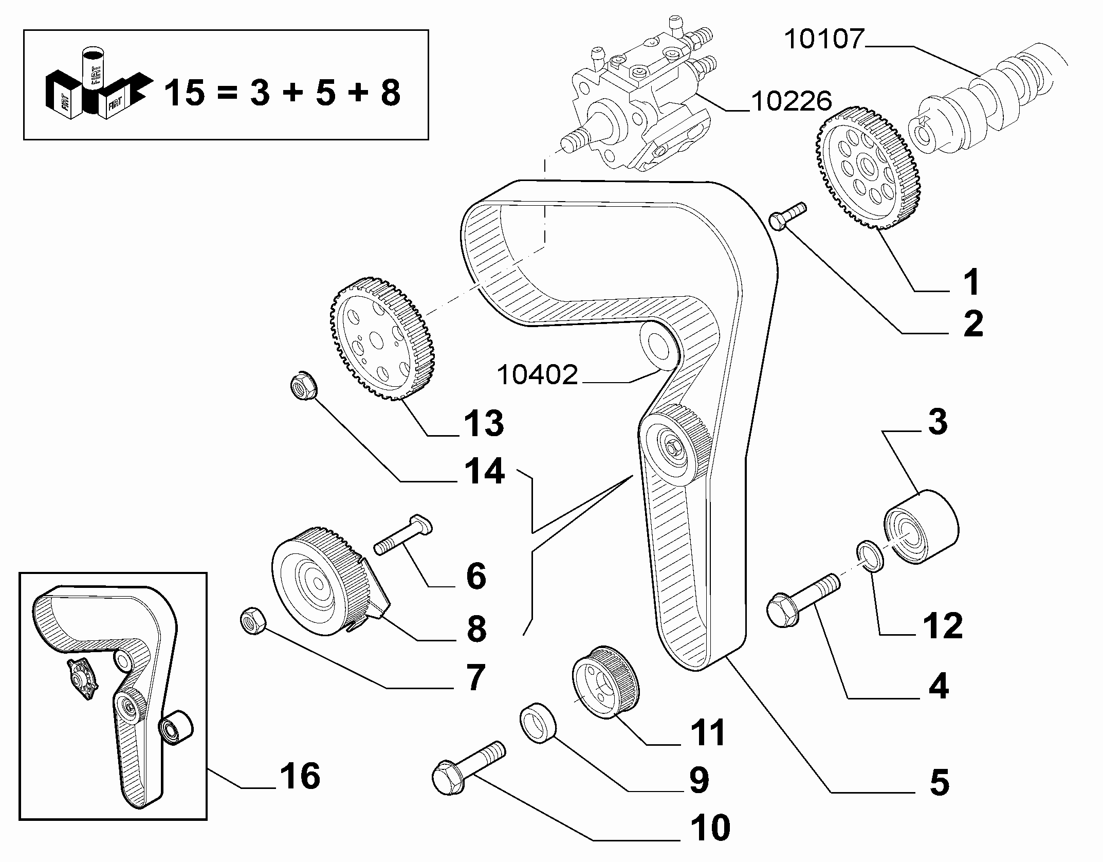 FIAT 71771582 - Водяний насос + комплект зубчатого ременя autozip.com.ua