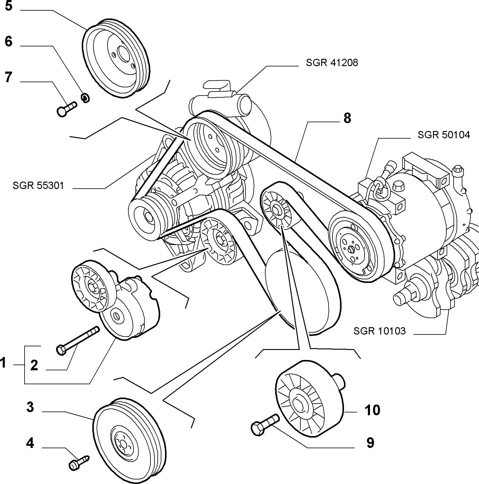 FIAT 71747798 - Поликлиновий ремінний комплект autozip.com.ua