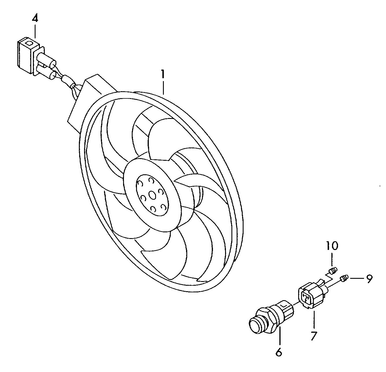 VW 1J0973852 - Вентилятор, охолодження двигуна autozip.com.ua