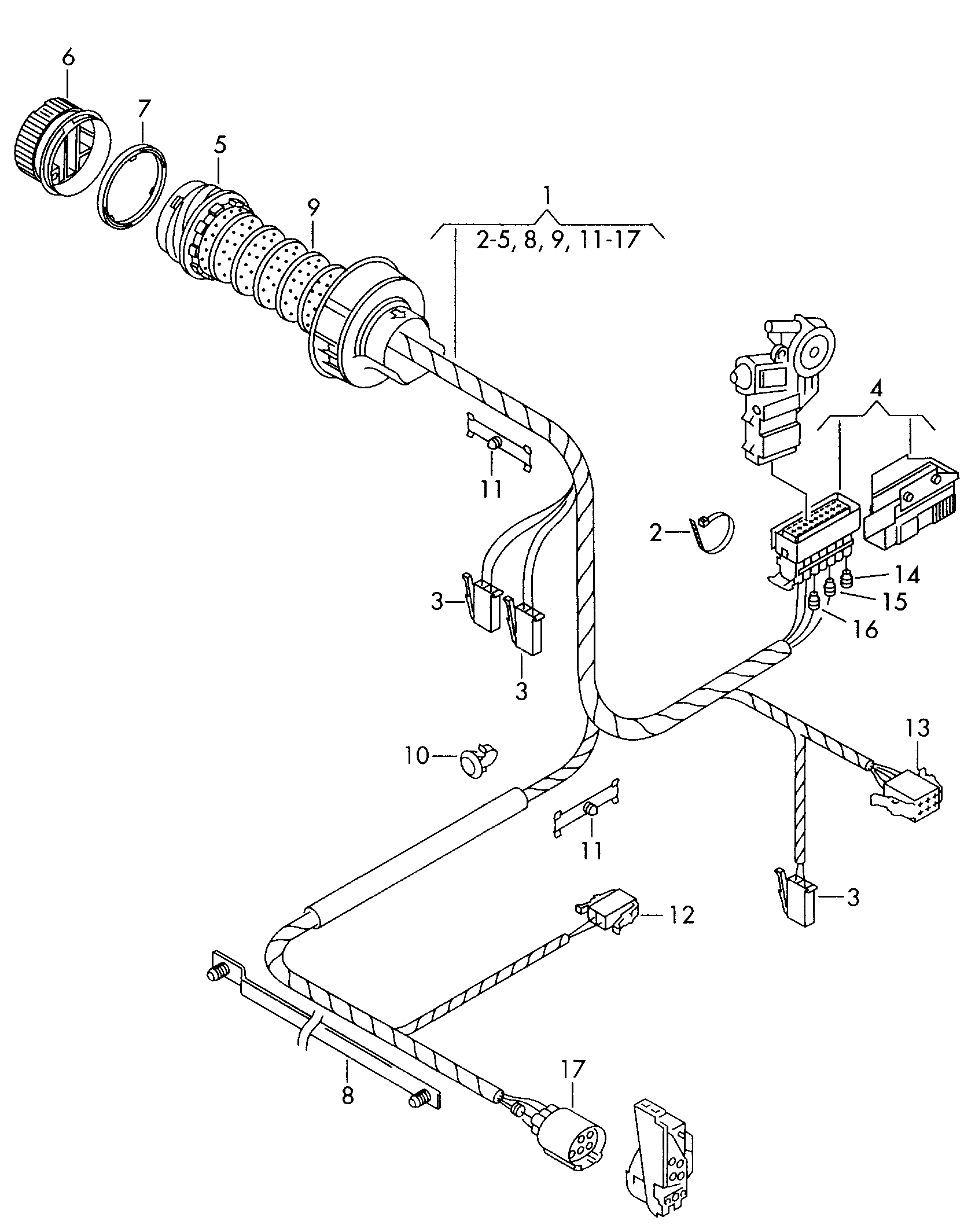 VW 7M3971161BA - Ремонтний комплект кабелю, двері autozip.com.ua