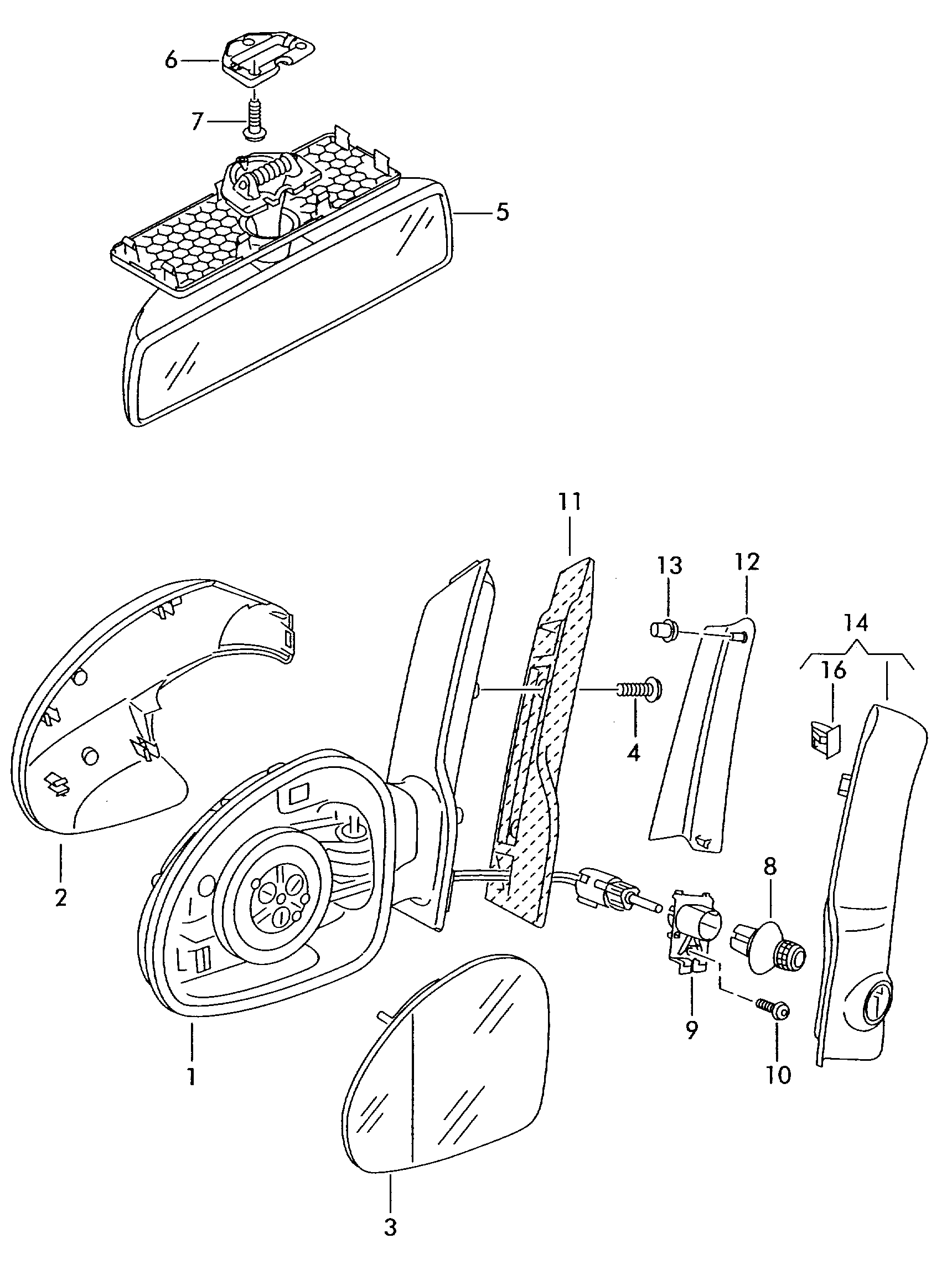 Seat 5P8 857 521A - Дзеркальне скло, зовнішнє дзеркало autozip.com.ua